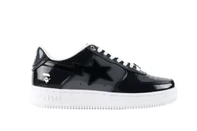 A Bathing Ape Bape Sta Black Leather Shoes