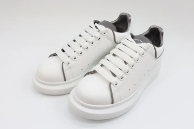 ALEXANDER MCQUEEN LEATHER PLATFORM TRAINERS SNEAKERS GRAY-WHITE REPS - etkick reps