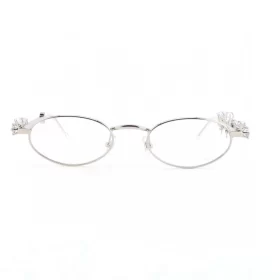 D'heygere Oval Optical Glasses White and Pink