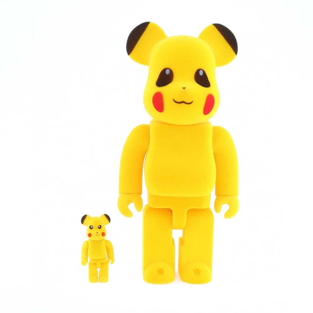 BE@RBRICK Brick Bear X Pikachu, trendy doll in flocked design - etkick reps