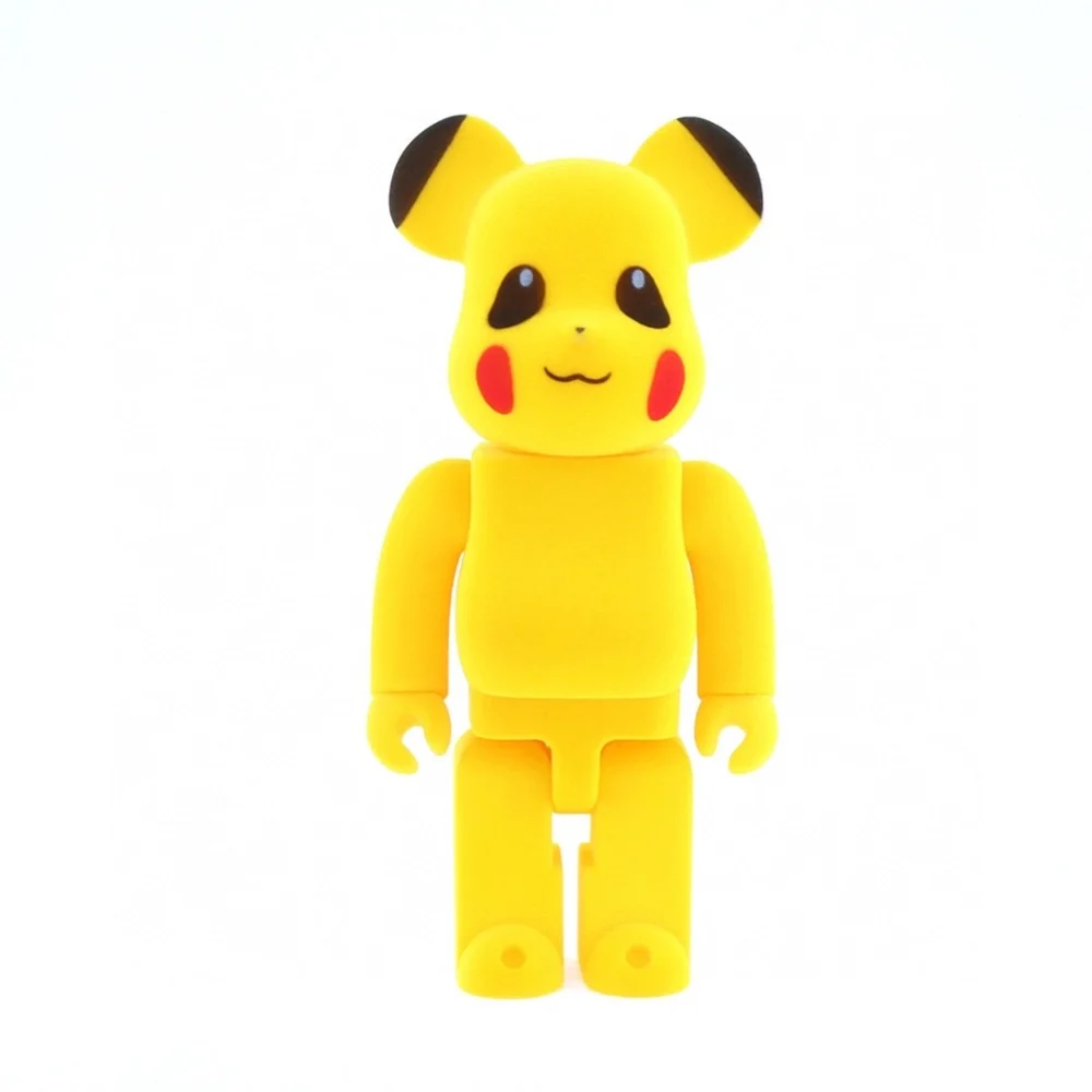 BE@RBRICK Brick Bear X Pikachu, trendy doll in flocked design - etkick reps