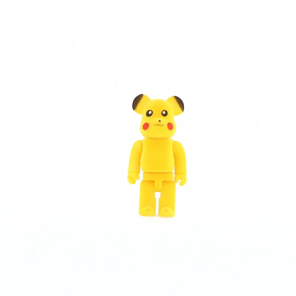 BE@RBRICK Brick Bear X Pikachu, trendy doll in flocked design - etkick reps