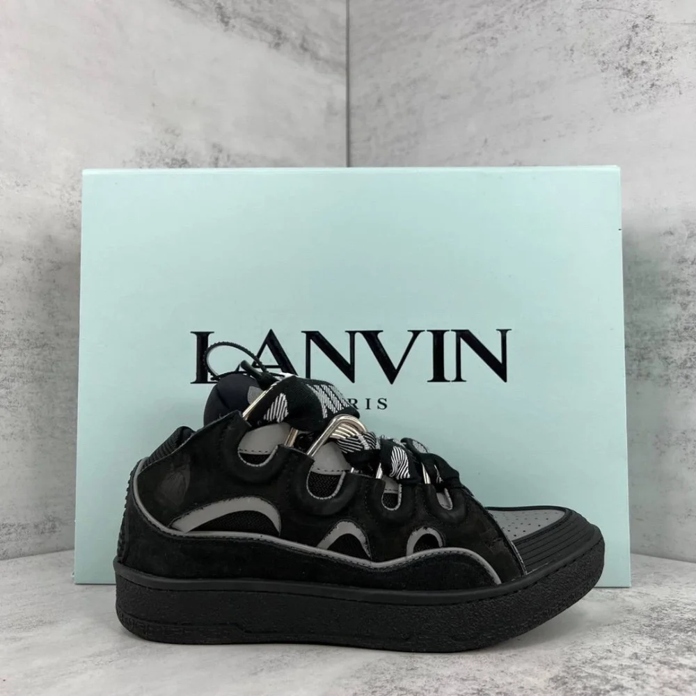 Lanvin Curb Chunky Leather Sneakers “Black” REPLICA - etkick reps