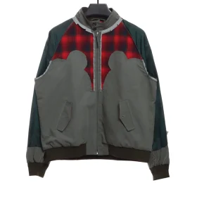 Patchwork jacket in red fabric Reps