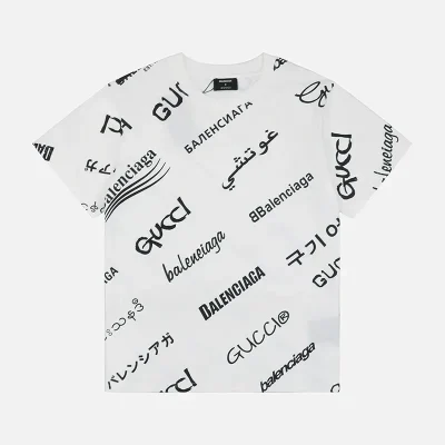 BALENCIAGA CO-Branding-Tiert-Multilabel-Barrage-Print T-shirt Reps - etkick reps