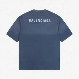 Balenciaga At The Back Blue Logo Print T-Shirt Reps