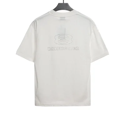 Balenciaga logo with hot diamonds on the front and back T-shirt reps - etkick reps