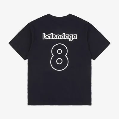 Balenciaga Black 8-Letter Logo Print On The Back T-Shirt Reps - etkick reps