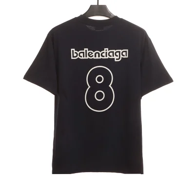 Balenciaga Black 8-letter logo print on the back T-shirt Reps - etkick reps