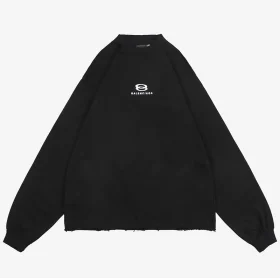 Balenciaga sweatshirt with embroidered letters and double loop reps