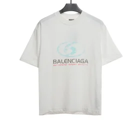 Balenciaga Verwaschener Surf-Print im Distressed-Look T-shirt