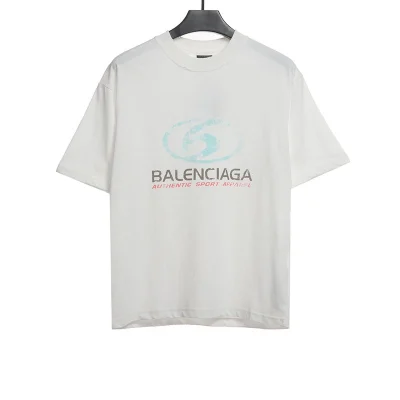 Balenciaga Verwaschener Surf-Print im Distressed-Look T-shirt Reps - etkick reps