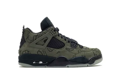 Best KAWS x Air Jordan 4 Retro Olive Black Replica - etkick reps