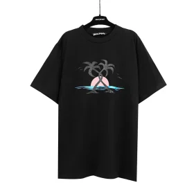 Palm Angels Umarmender Palmen-Druck T-Shirt Reps