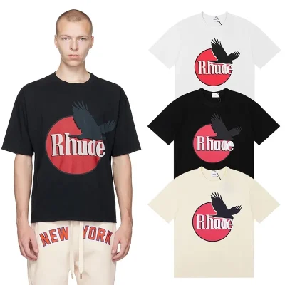 Rhude Eagle Logo Print T-Shirt - etkick reps au