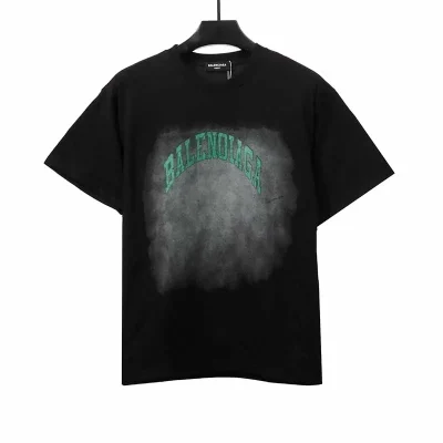 Balenciaga Blurred Green Logo T-Shirt - etkick reps au