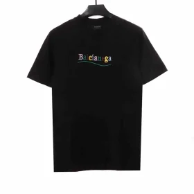 Balenciaga Colored Logo Embroidery T-Shirt