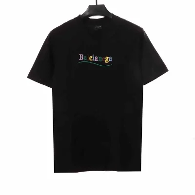 Balenciaga Colored Logo Embroidery T-Shirt - etkick reps au