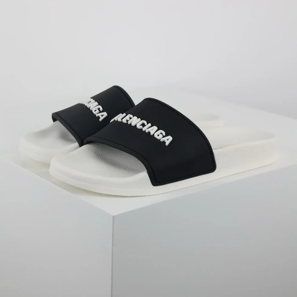 Balenciaga Flip-Flops with logo Print white and black - etkick reps au