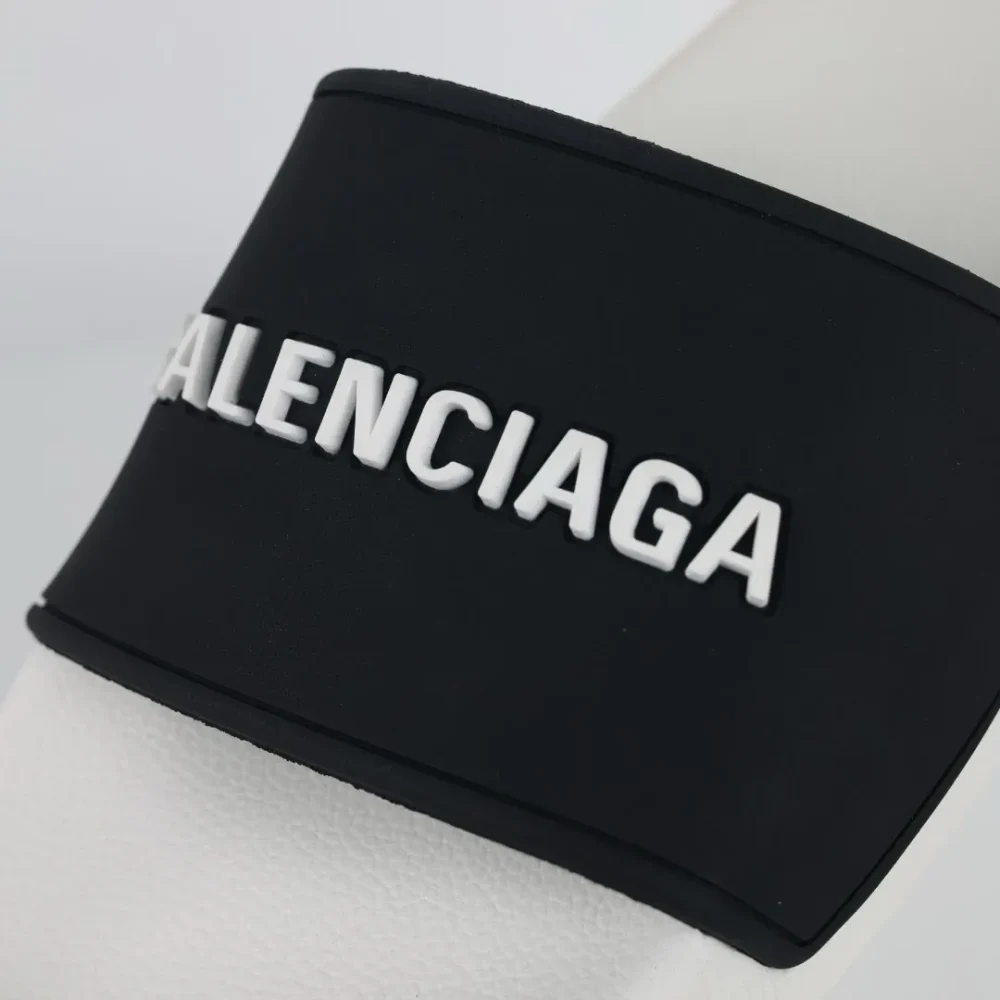 Balenciaga Flip-Flops with logo Print white and black - etkick reps au