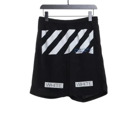 Off-White Front Printed Mesh Shorts