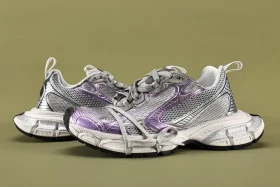 B@lenciaga 3Xl Purple And Grey Mesh Women'S Sneakers Reps