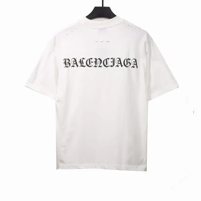 Balenciaga Colorblock Sanskrit Print Ripped T-Shirt - etkick reps au