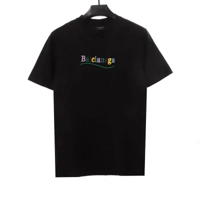 Balenciaga Colorful Letter Embroidery T-Shirt - etkick reps au