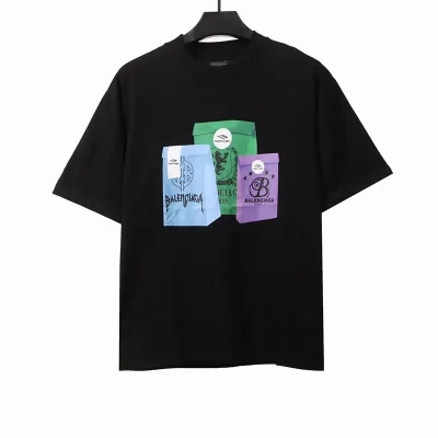 Balenciaga Colorful Pocket Logo Print T-Shirt - etkick reps au