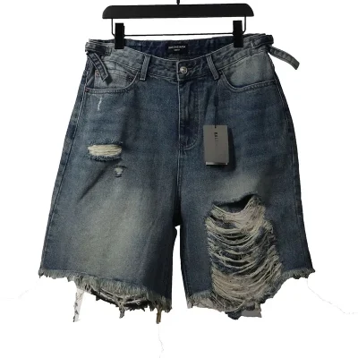 Balenciaga Denim Shorts In Used Look - etkick reps au