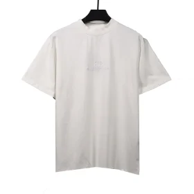 Balenciaga Ruined Hem Tassel and Double B Embroidery T-Shirt