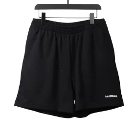 Balenciaga Shorts With Embroidered Label Logo