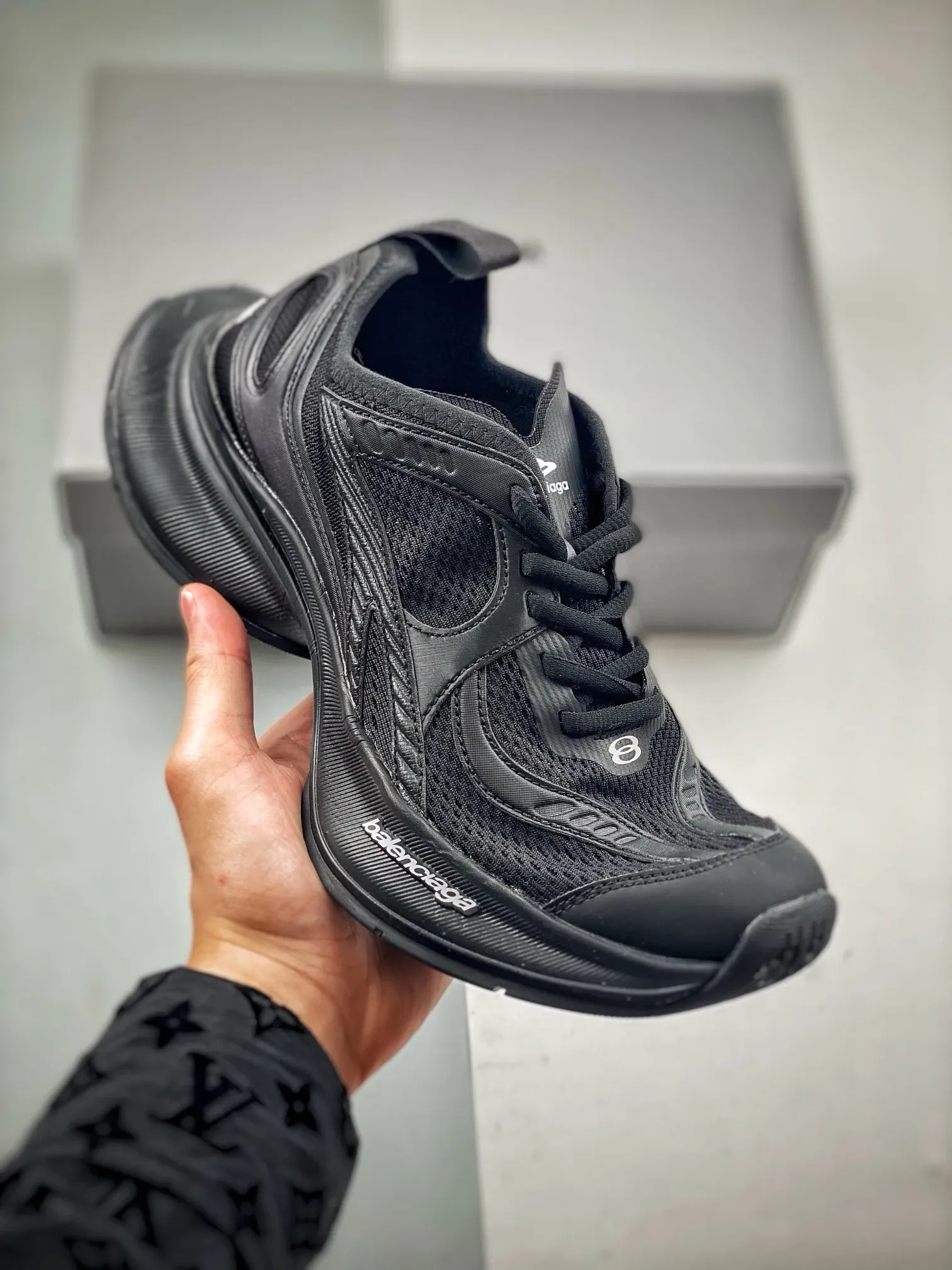 Balenciaga Schwarze Circuit Low-Top-Sneaker Reps