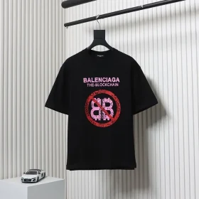 Balenciaga T-Shirt With Double B The Blockchain Print