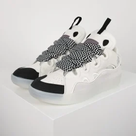 Lanvin Leather Curb Sneaker White Top Version