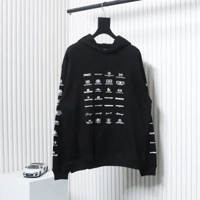 Balenciaga Classic Allover Print Hoodie - etkick reps au