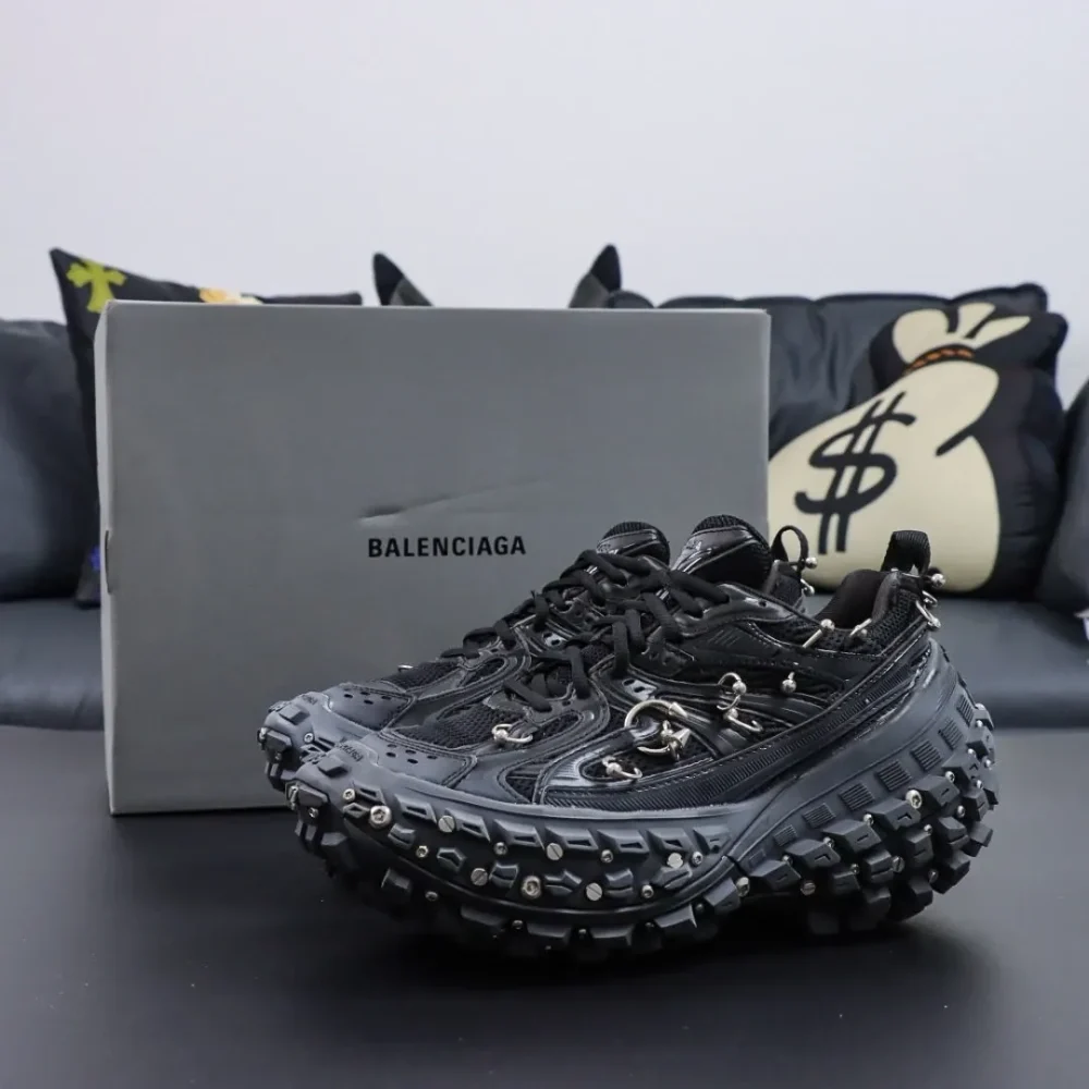 Balenciaga Defender Rubber Platform Sneakers Black Latest Version - etkick reps au