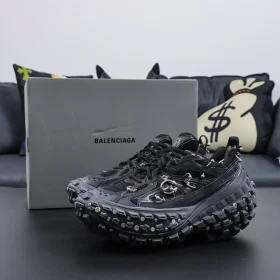 Balenciaga Defender Rubber Platform Sneakers Black Latest Version