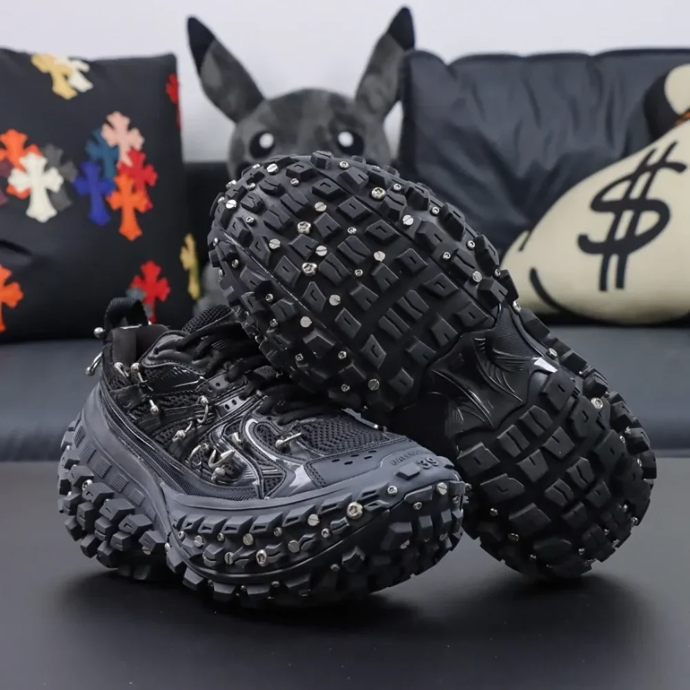 Balenciaga Defender Rubber Platform Sneakers Black Latest Version - etkick reps au