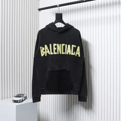 Balenciaga Hoodie With Distressed Vandal Tape Lettering - etkick reps au