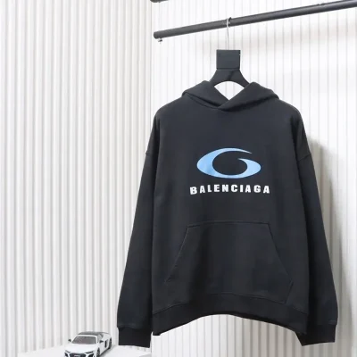 Balenciaga Loop Sports Blue Hoodie With Loop Print - etkick reps au