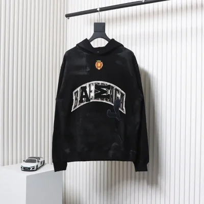 Balenciaga Manchester United Distressed Embroidered Hoodie - etkick reps au