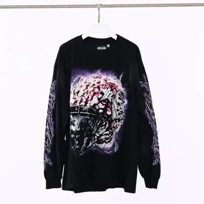 Hellstar Studios – Long Sleeve T-Shirt with Brain Print - etkick reps au