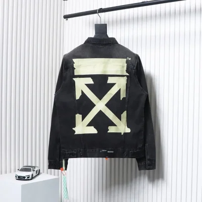 Off-White Yellow Striped Denim Jacket - etkick reps au