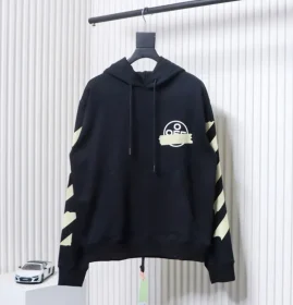 Off-White Yellow Tape Arrow Print Hoodie