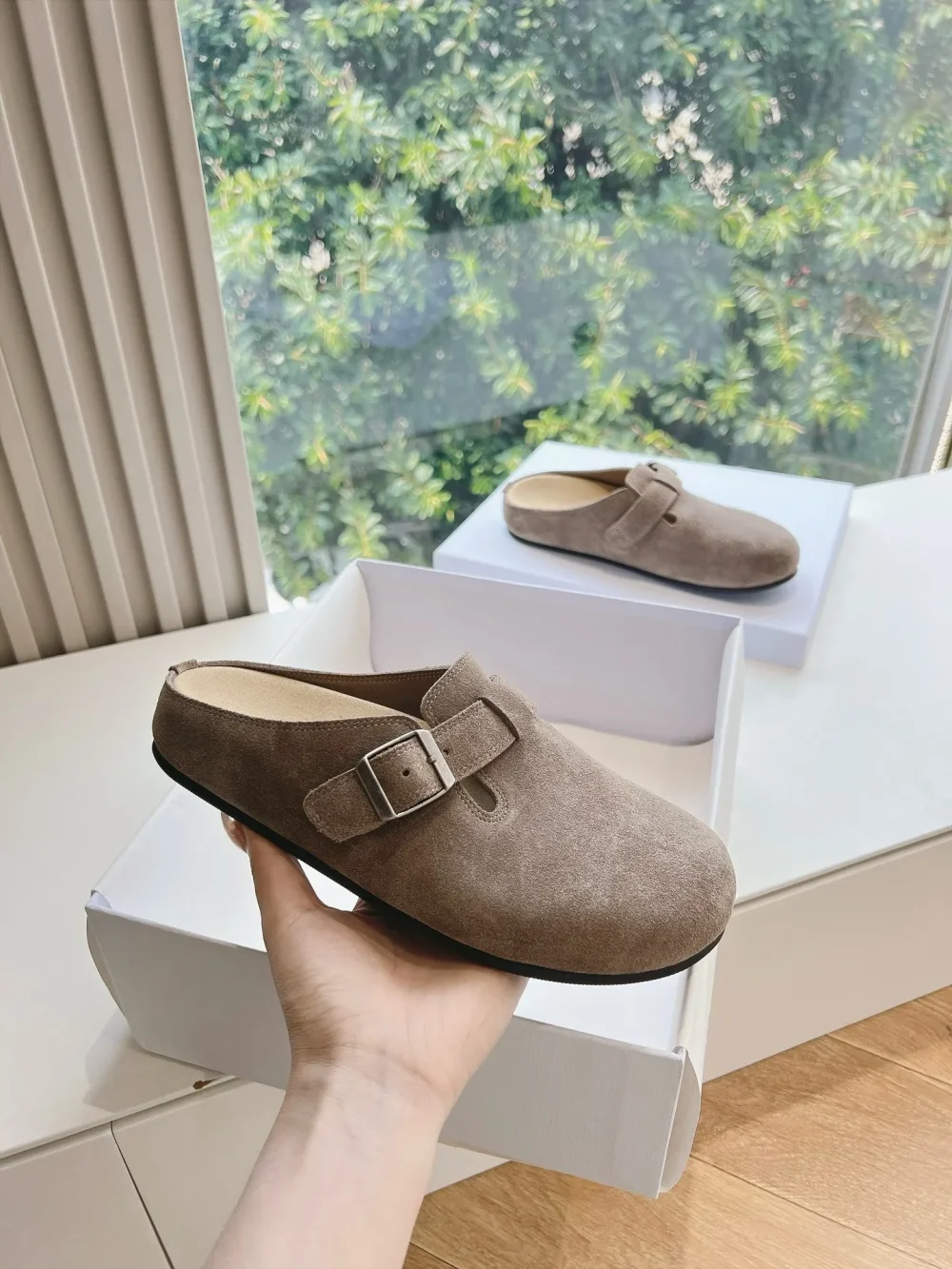 The Range Of Suede Slipper Top Version In Coffee Color - etkick reps au