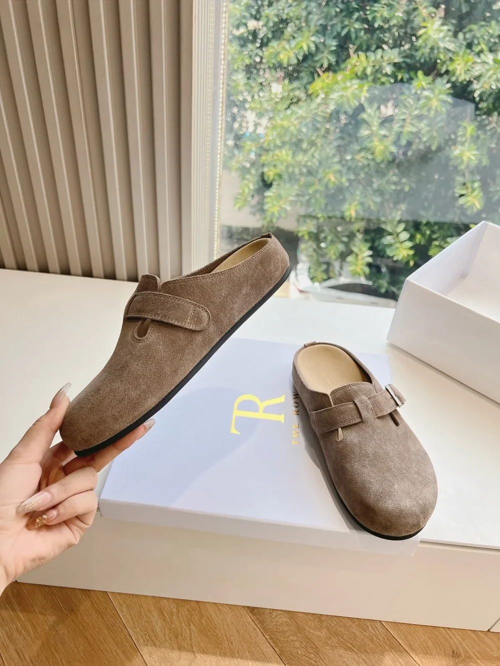 The Range Of Suede Slipper Top Version In Coffee Color - etkick reps au