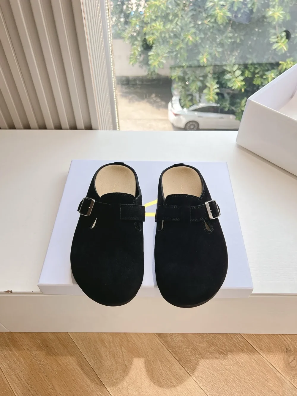 The Row suede slipper top version in black - etkick reps au