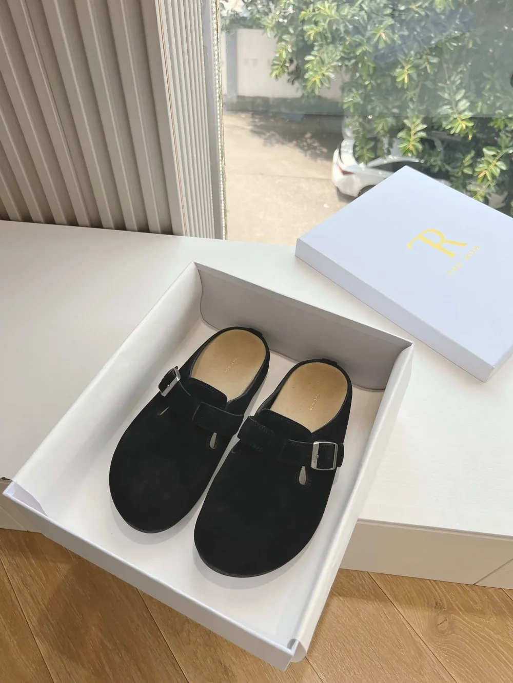 The Row suede slipper top version in black - etkick reps au