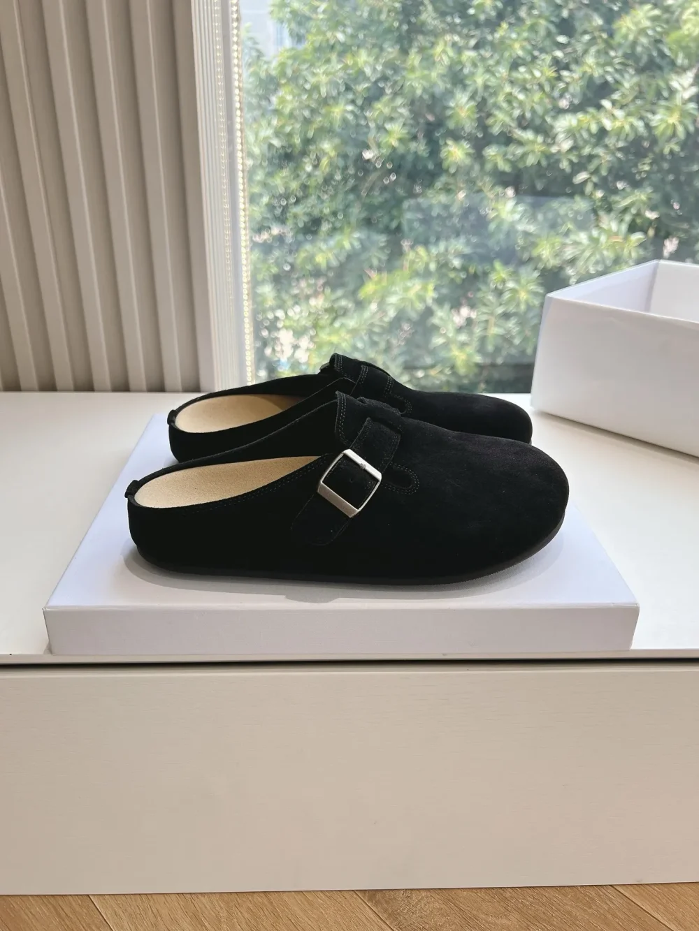 The Row suede slipper top version in black - etkick reps au